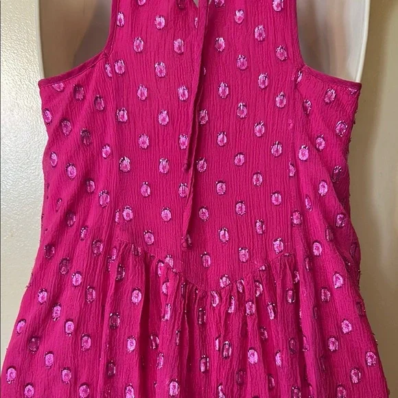 Ella Moss Fuchsia Silk Sparkly Sundress size S - Picture 9 of 13